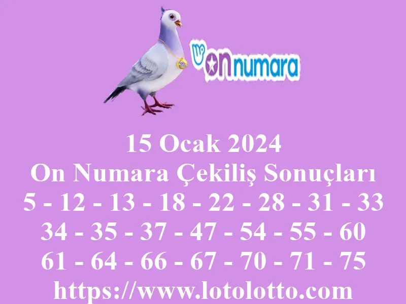 On Numara 15 Ocak 2024 Çekiliş Sonuçları