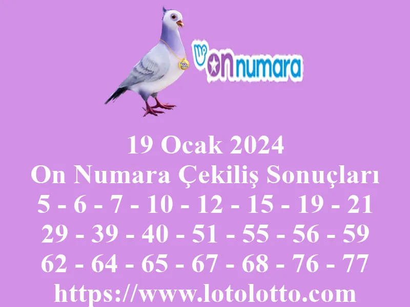 On Numara 19 Ocak 2024 Çekiliş Sonuçları