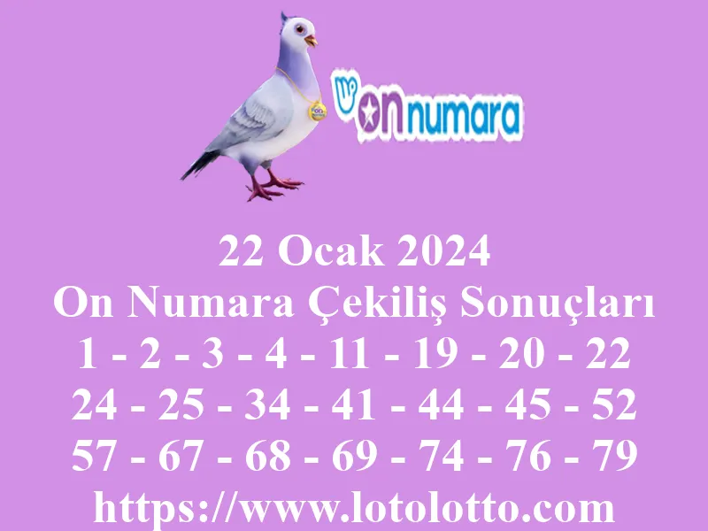 On Numara 22 Ocak 2024 Çekiliş Sonuçları