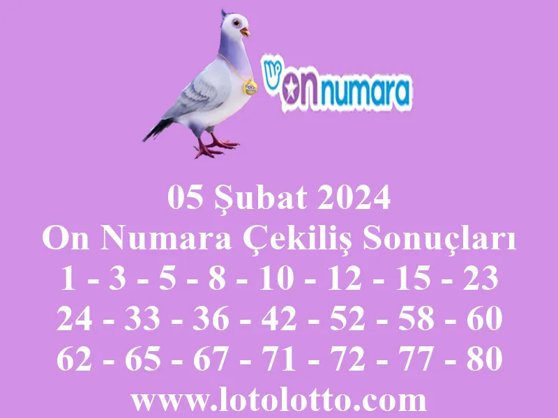 On Numara 05 Şubat 2024 Çekiliş Sonuçları