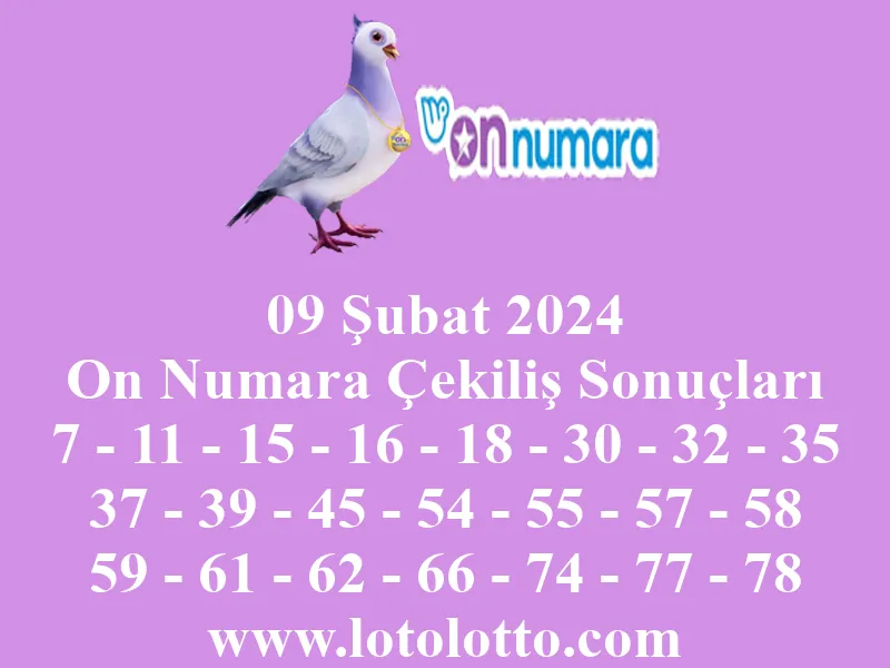 On Numara 09 Şubat 2024 Çekiliş Sonuçları