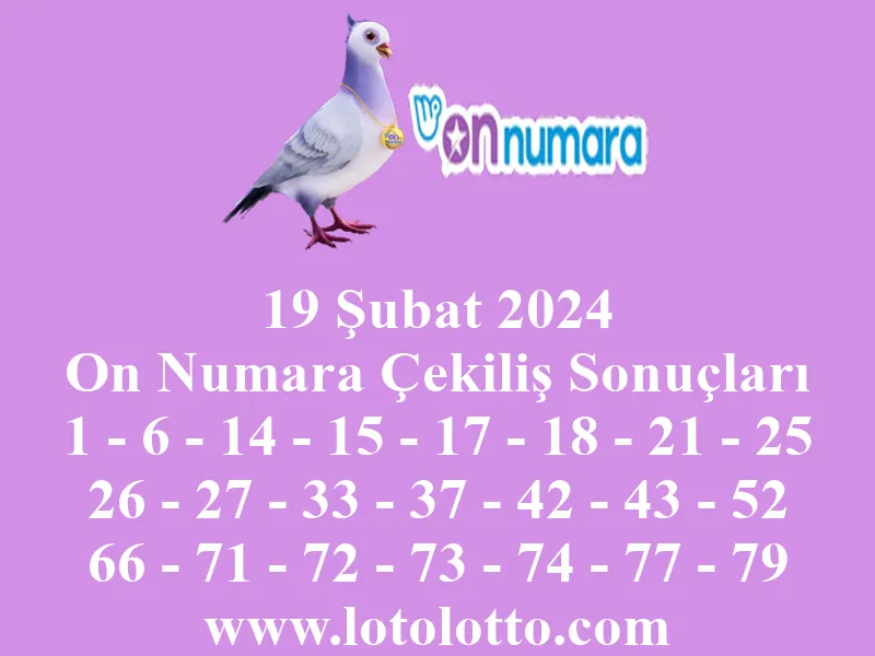 On Numara 19 Şubat 2024 Çekiliş Sonuçları