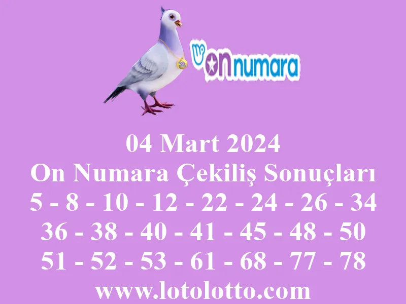 04 Mart 2024 On Numara Çekiliş Sonuçları