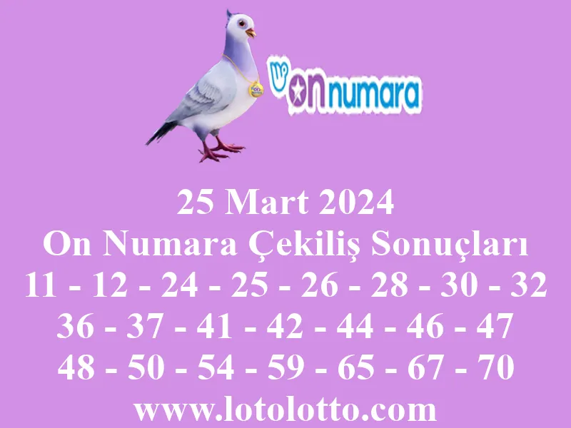 25 Mart 2024 On Numara Çekiliş Sonuçları