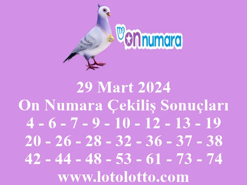 29 Mart 2024 On Numara Çekiliş Sonuçları