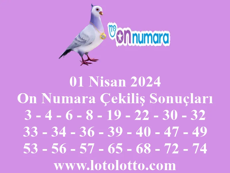 On Numara 01 Nisan 2024 Çekiliş Sonuçları