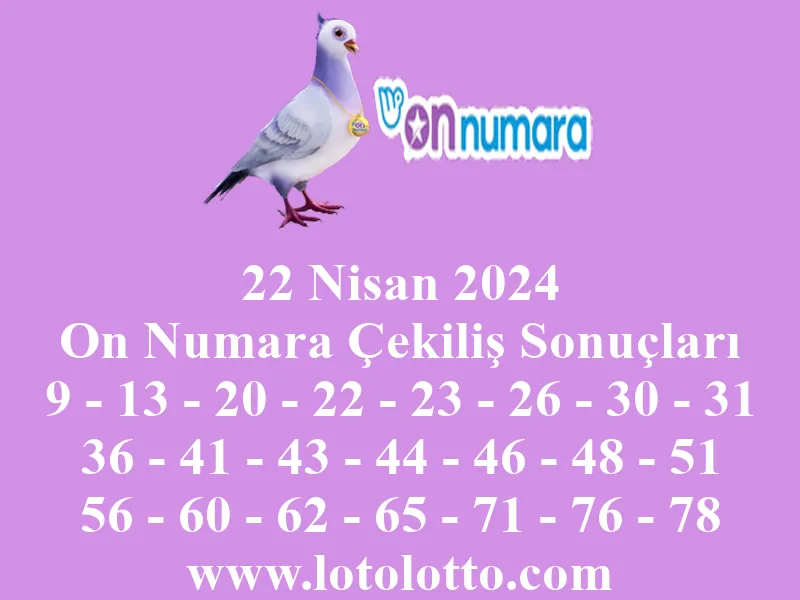 22 Nisan 2024 On Numara Çekiliş Sonuçları