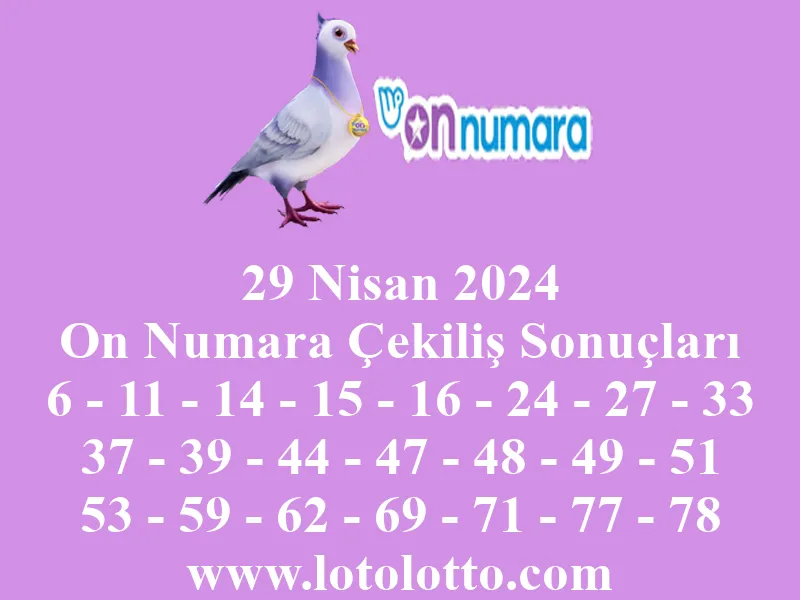 29 Nisan 2024 On Numara Çekiliş Sonuçları