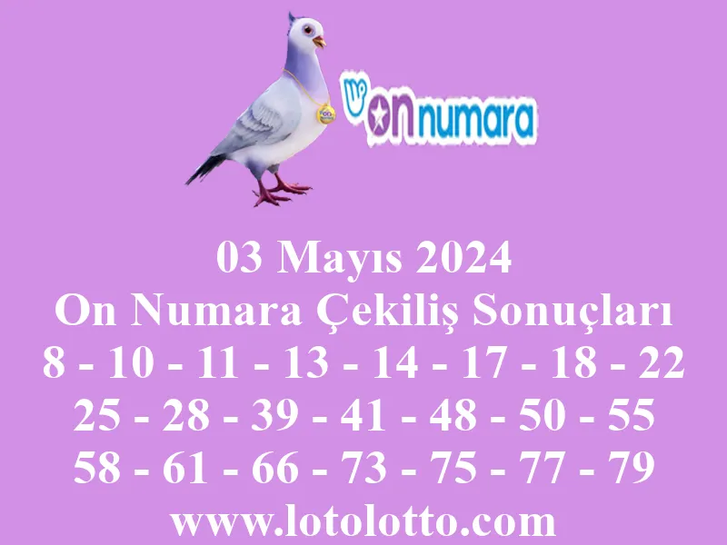 03 Mayıs 2024 On Numara Çekiliş Sonuçları