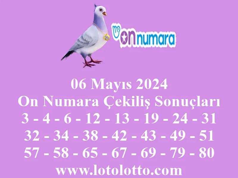 06 Mayıs 2024 On Numara Çekiliş Sonuçları