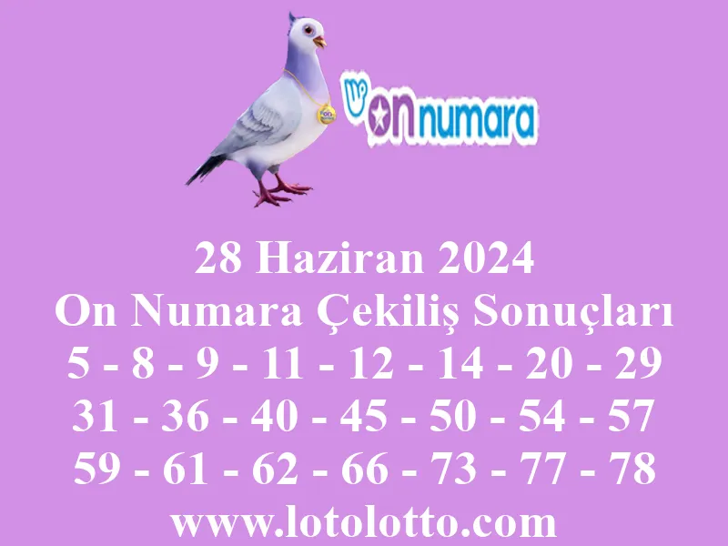 28 Haziran 2024 On Numara Çekiliş Sonuçları