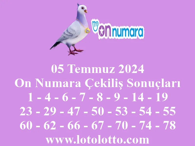 05 Temmuz 2024 On Numara Çekiliş Sonuçları