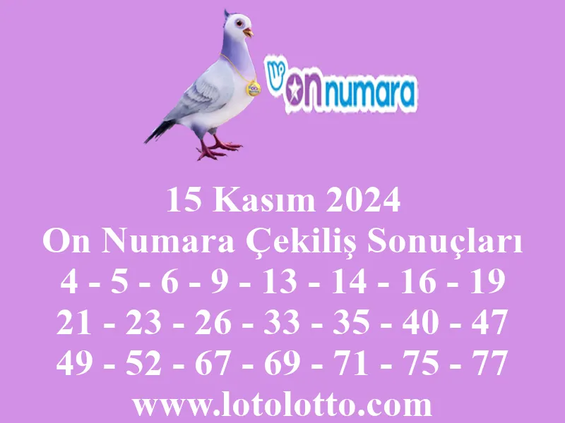 15 Kasım 2024 On Numara Çekiliş Sonuçları