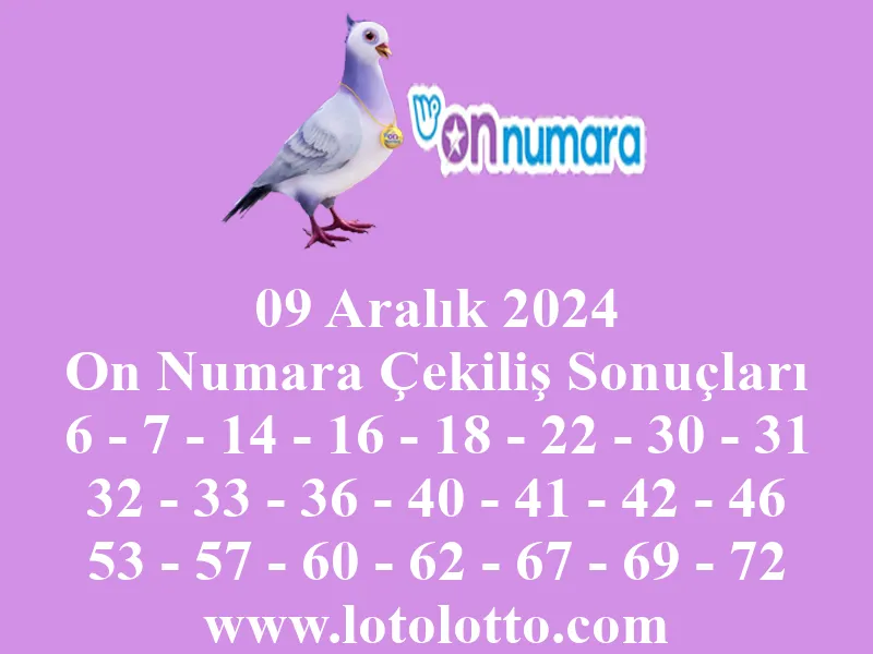 09 Aralık 2024 On Numara Çekiliş Sonuçları