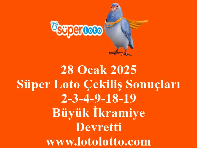 28 Ocak 2025 Süper Loto Çekiliş Sonuçları
