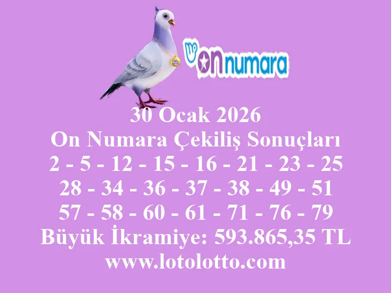 30 Ocak 2026 On Numara Çekiliş Sonuçları 30 Ocak 2026 On Numara Çekiliş Sonuçları